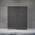 Places of Style Highboard »Molveno«, (1 St.), aussergewöhnliches Design mit strukturierten Fronten, Soft-Close