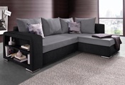 COLLECTION AB Ecksofa, mit Bettfunktion, Bettkasten und Regalarmteil, Ottomane links oder rechts montierbar, wahlweise mit Federkern, frei im Raum stellbar