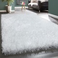 Paco Home Hochflor-Teppich »Glamour 300«, rechteckig, 70 mm Höhe, Uni Farben, mit weichem Glanz Garn, ideal im Wohnzimmer & Schlafzimmer