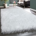 Paco Home Hochflor-Teppich »Glamour 300«, rechteckig, 70 mm Höhe, Uni Farben, mit weichem Glanz Garn, ideal im Wohnzimmer & Schlafzimmer