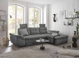 ED EXCITING DESIGN Ecksofa »Alija L-Form«, frei im Raum stellbar, Schlaffunktion, Kopfstützen, Armteilverstellung