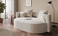 LeGer Home by Lena Gercke 2,5-Sitzer »ISALIE, rundes Loungesofa, mit Kissen, perfekt gepolstert«, moderne Stoffe, mit 4 Zierkissen, extra grosse Sitzfläche