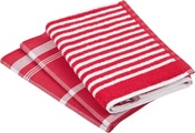 ROSS Geschirrtuch »Exclusiv«, (Set, 3 tlg.), 1x Küchen-Frottiertuch 50x50 cm mit Streifen und 2 Geschirrtücher 50x70 cm mit Karodesign