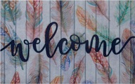 MY HOME, my home Fussmatte »Welcome«, rechteckig, 6 mm Höhe, In- und Outdoor geeignet, mit Schrift, Floral, robust, pflegeleicht, Eingang, Türvorleger, rutschfest, Schmutzfang