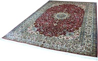 Kayoom Seidenteppich »Kashan 999x11«, rechteckig, 10 mm Höhe, Einzelstück mit Zertifikat, Wohnzimmer