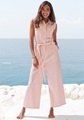 Buffalo Overall, (mit Bindegürtel), aus Leinenmix, sommerlicher Jumpsuit mit Taschen
