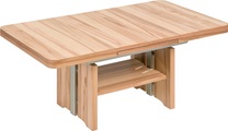 Vierhaus Couchtisch »Kiya«, Couchtisch, Kernbuche, höhenverstellbar, ausziehbar, optional rollbar, Ablage