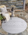 Carpet City Teppich »Santorini«, rund, 5 mm Höhe, 3D-Effekt, für Wohnzimmer, Flur, Küche, Wintergarten, Balkon, Wetterfest & UV-beständig