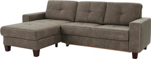 Places of Style Ecksofa »Casoria«, Recamiere wahlweise mit elektrischer Relaxfunktion, 2-Sitzer-Element optional mit Vorziehsitz und Bettkasten, Bezug mit Kreuznaht, inkl. Federkern-Polsterung