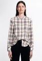 ETERNA LANGARM BLUSE MODERN CLASSIC UPCYCLING SHIRT FLANELL BEIGE