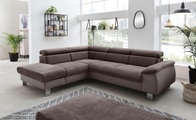 COTTA Ecksofa »Komaris«, inklusive Kopf- bzw. Rückenverstellung, wahlweise Bettfunktion, Bettkasten und RGB-LED-Beleuchtung