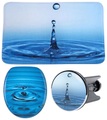 Sanilo Badaccessoires-Sets »Wassertropfen«, (Komplett-Set, 3 tlg.), bestehend aus WC-Sitz, Badteppich und Waschbeckenstöpsel