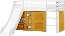 Hoppekids Hochbett »«Creator Autumn Yellow»«, Rutsche & Vorhang Gelb und viel Auswahl