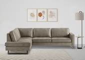 Places of Style Ecksofa »Pinto«, mit Keder und Metallfüssen