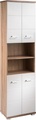 byLIVING Hochschrank »Nebraska«, Breite 50 cm, Badezimmerschrank mit Metallgriffen, viel Stauraum hinter den Türen und in 2 offenen Fächern, MDF-Front in Hochglanz-Optik
