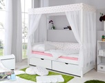 TICAA, Ticaa Einzel-/Himmelbett »Lino«, mit Schubkästen »Melanie«