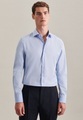 Business Hemd Slim Fit Extra Langer Arm Uni Herren Taubenblau 41