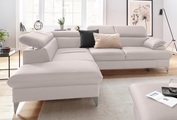 Cotta, COTTA Ecksofa »Caluso«, inklusive Kopfteilverstellung, wahlweise mit Bettfunktion