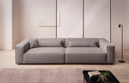 LeGer Home by Lena Gercke 3-Sitzer »PIARA, XXL Sofa mit Kedernaht, Big-Sofa in Cord oder Leinenoptik«, schwarze Füsse, bequemer Sitzkomfort, extra tiefe Sitzfläche