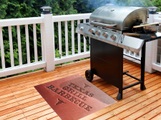 Primaflor-Ideen in Textil Fussmatte »TEXAS«, rechteckig, 5 mm Höhe, Schmutzfangmatte, Grillmatte bzw. Grillunterlage ideal als Bodenschutz, mit Spruch, rutschhemmend, In- und Outdoor geeignet, waschbar