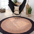 Paco Home Teppich »Viborg 594«, rund, 9 mm Höhe, 100% Naturfaser, handgearbeitet, mit Bordüre, Boho-Style, Wohnzimmer