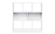 Vasagle, Vasagle - Bücherregal, Raumteiler Regal, Standregal aus Holz mit offenen Fächern, Vitrine für Wohnzimmer, Schlafzimmer, Kinderzimmer und Büro, 97,5 x 100 x 30 cm (B x H x T), Weiß LBC52WT