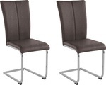 Home affaire Freischwinger »Nils«, (Set), 2 St., Microfaser, Stuhl belastbar bis 120 Kg, Gestell aus Metall im Chrom-Look oder schwarz