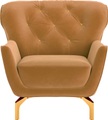 sit&more Sessel »Orient 3 V«, inkl. 1 Zierkissen mit Strass-Stein, goldfarbene Metallfüsse