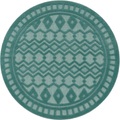 Paco Home Teppich »Livorno 671«, rund, Uni-Farben, Scandi, Rauten Muster, Hoch-Tief Effekt, Outdoor geeignet