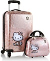 Heys Kinderkoffer »Kinderreiseset Hello Kitty roségold«, (Set, Kinderkoffer und Kosmetikkoffer), 4 Rollen, Heys x Joachim Llambi Kindertrolley Handgepäck-Koffer