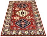 morgenland Wollteppich »Kazak Teppich handgeknüpft rot«, rechteckig, 7 mm Höhe