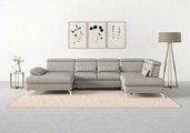 sit&more Wohnlandschaft »Cabrio«, Sitztiefenverstellung und Federkern, jeweils inklusive 3 Nierenkissen