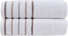 Home affaire Handtuch Set »Safien mit Streifenbordüre«, Set, 2 tlg., Frottier, Handtuch oder Badetuch Set, Premium 550gr/m², Bio-Baumwolle