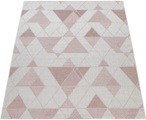 Paco Home Teppich »Kuba 130«, rechteckig, 4 mm Höhe, Flachgewebe, modernes geometrisches Design, Pastell- Farben In- und Outdoor geeignet, Wohnzimmer