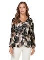 Druckbluse in champagner-dunkeltaupe-bedruckt von Ashley Brooke