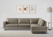 Places of Style Ecksofa »Pinto«, mit Keder und Metallfüssen
