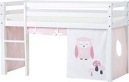 Hoppekids Hochbett, mit Matratze und Textil-Set