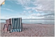 Artland Wandbild »Einsame Strandkörbe am Ostseestrand«