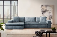 ANDAS, andas Ecksofa »SLEETLAND XXL in Samtvelours oder Vintage-Leder-Optik«, besonders gross und bequem