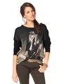 Aniston Langarmshirt »mit Satin-Druckmotiv vorn«
