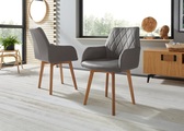 Premium collection by Home affaire Armlehnstuhl »Brest«, (Set), 2 St., Leder, Bezug in Leder oder Microfaser, Gestell ist Eiche Massivholz geölt