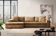 ANDAS, andas Ecksofa »SLEETLAND XXL in Samtvelours oder Vintage-Leder-Optik«, besonders gross und bequem