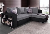COLLECTION AB Ecksofa, mit Bettfunktion, Bettkasten und Regalarmteil, Ottomane links oder rechts montierbar, wahlweise mit Federkern, frei im Raum stellbar