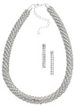 J.Jayz Ohrring und Ketten Set »Strass-Schmuckset, edel, elegant und glamourös« (Set, 3 tlg.)