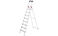 Hailo, Hailo L80 ComfortLine 8040-807 Aluminium Stufen-Stehleiter inkl. Werkzeugablage Arbeitshöhe (max.): 3.45 m Silber,