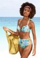 Venice Beach, Venice Beach Push-Up-Bikini-Top »Hanni«, mit tropischem Print und gelben Details