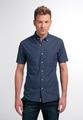 ETERNA KURZARM HEMD SLIM FIT UPCYCLING SHIRT TWILL JEANSBLAU UNIFARBEN