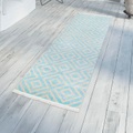Paco Home Läufer »Poco 821«, rechteckig, 7 mm Höhe, Teppich-Läufer, Kurzflor, Rauten-Design, mit Fransen, In- und Outdoor geeignet, ideal in Diele & Flur