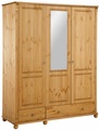 Home affaire Kleiderschrank »Tessin«, Breite 152 cm, Kiefer massiv, inkl. Spiegel