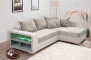 COLLECTION AB Ecksofa »L-Form« Regalarmlehne mit LED RGB Beleuchtung,Bettfunktion und Bettkasten